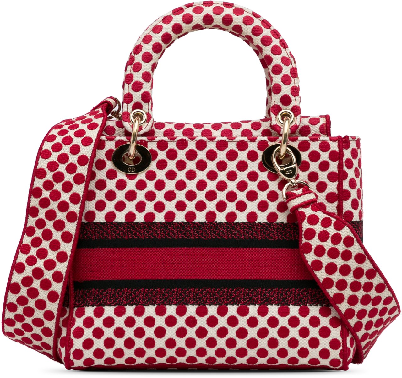 Dior DiorAmour Medium Embroidered Canvas Dots Lady D Lite Rood