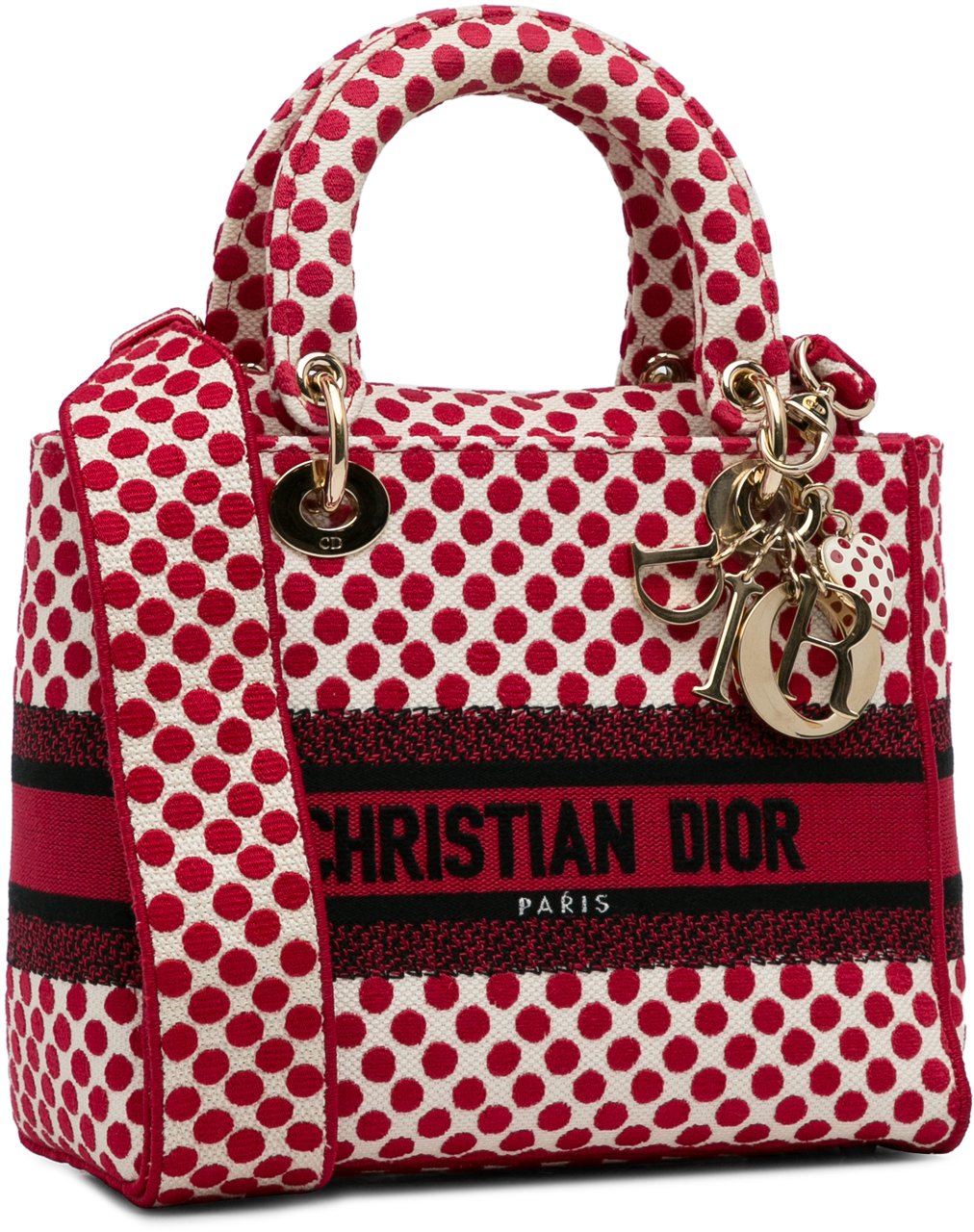 Dior DiorAmour Medium Embroidered Canvas Dots Lady D Lite Rood