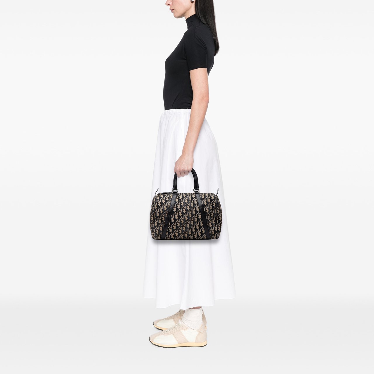 Dior Diorissimo Trotter Canvas Boston Bag Blauw