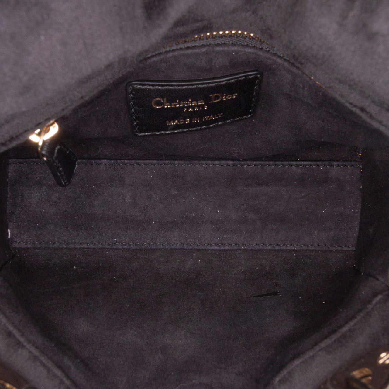 Dior Mini Velvet Cannage Lady Dior Zwart