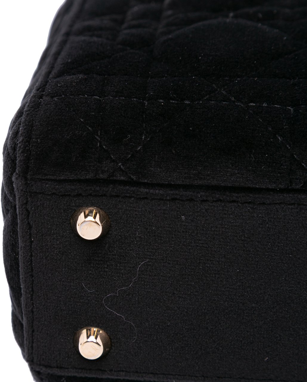 Dior Mini Velvet Cannage Lady Dior Zwart