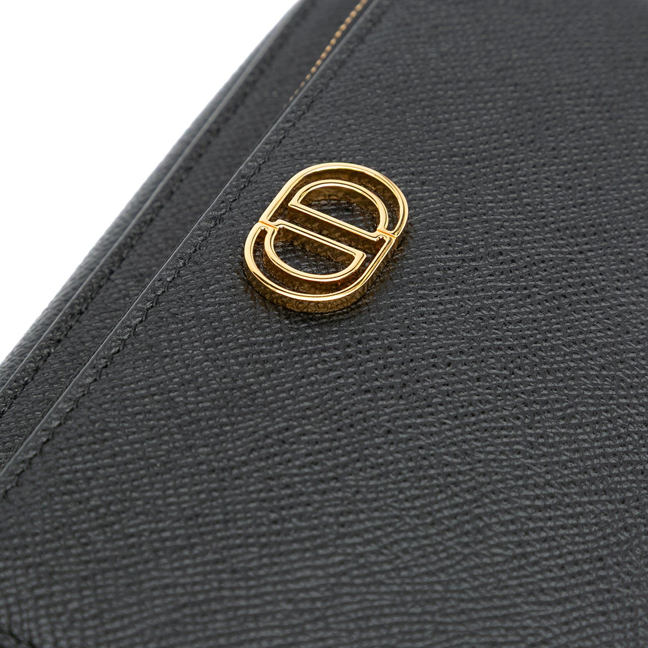 Dior Grained Calfskin Caro Double Pouch Zwart