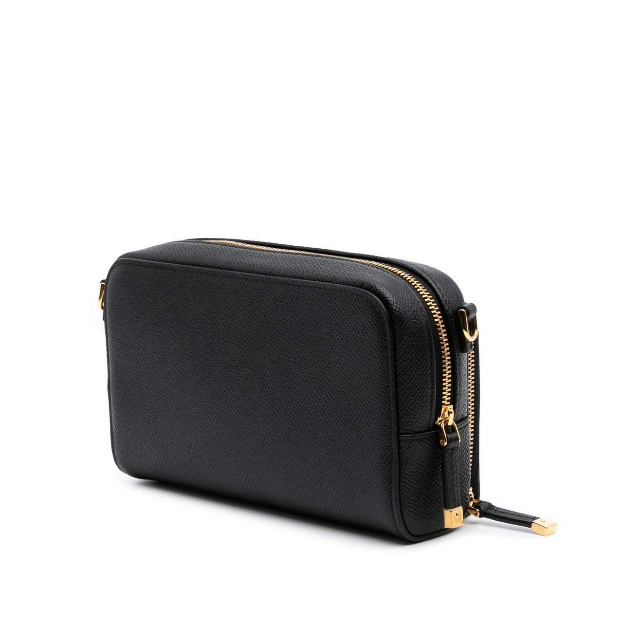 Dior Grained Calfskin Caro Double Pouch Zwart