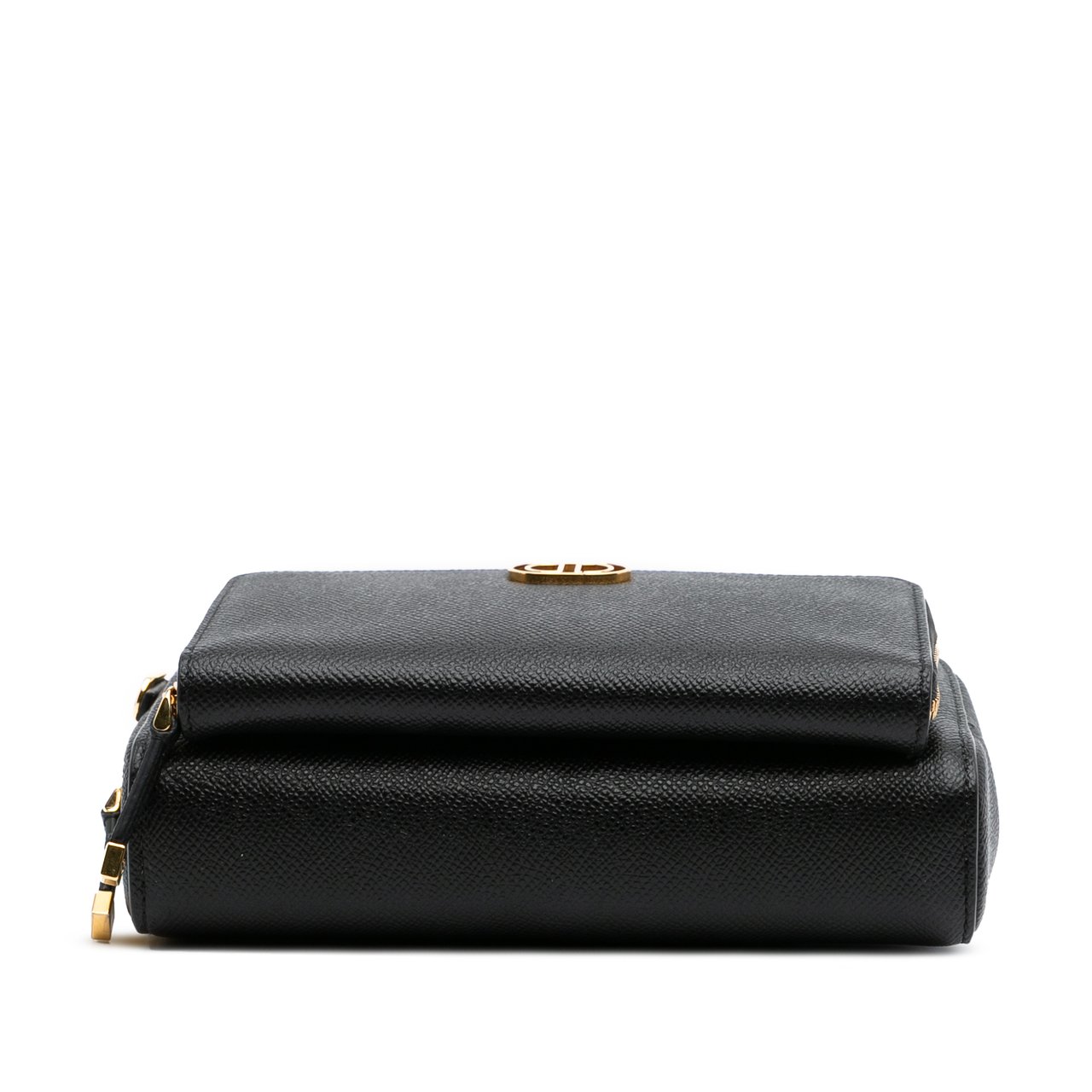 Dior Grained Calfskin Caro Double Pouch Zwart