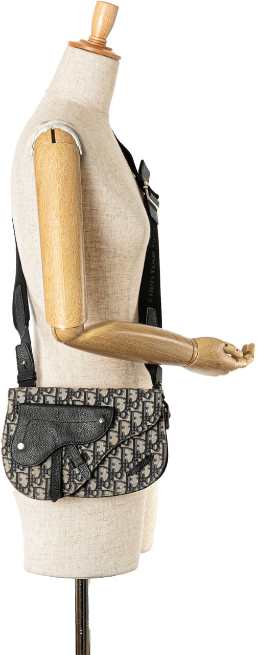 Dior Oblique Canvas Saddle Messenger Bag Blauw