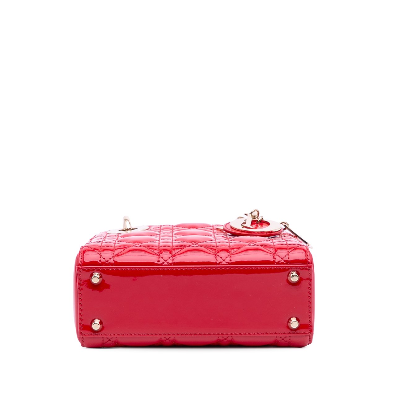 Dior Mini Patent Cannage Lady Dior Rood