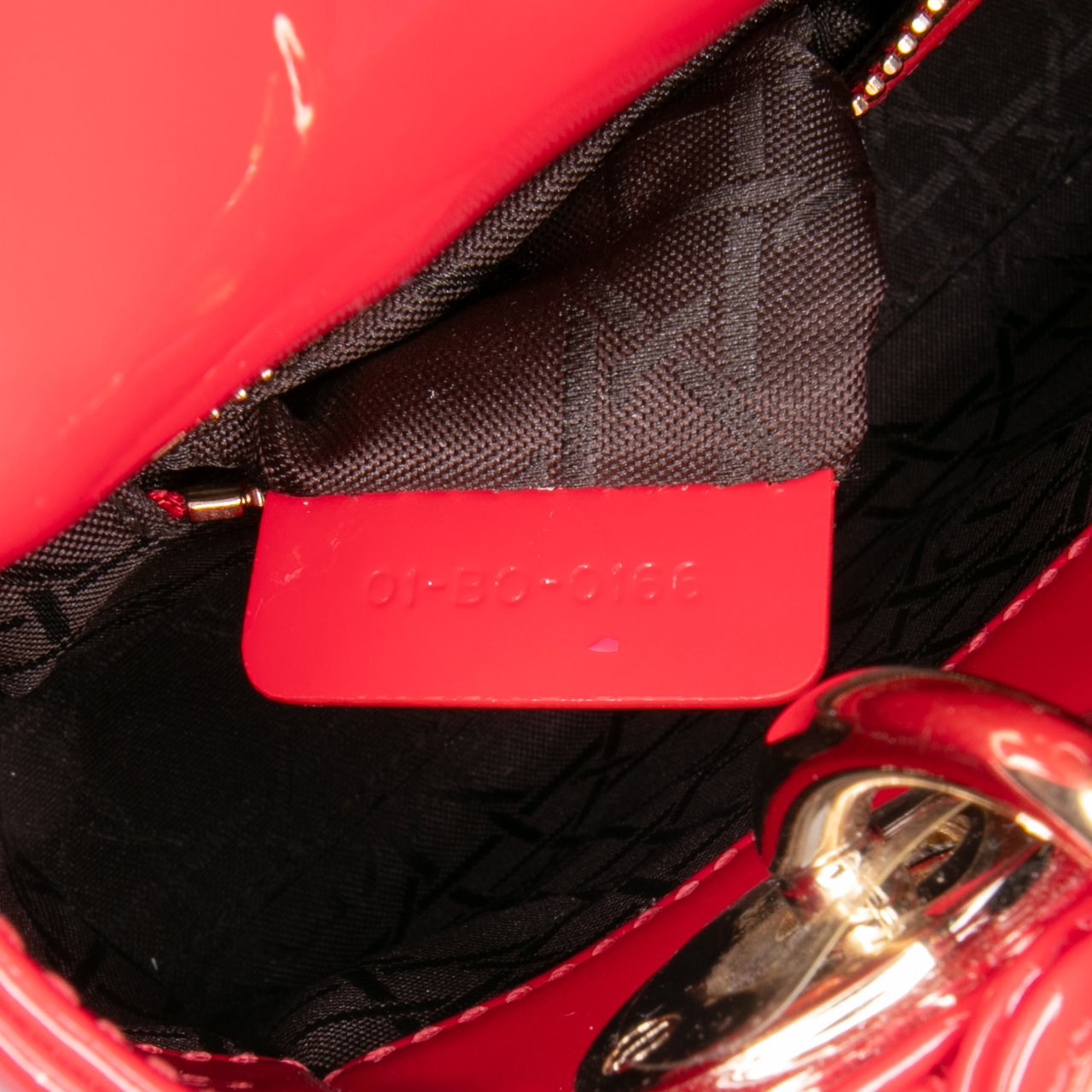 Dior Mini Patent Cannage Lady Dior Rood