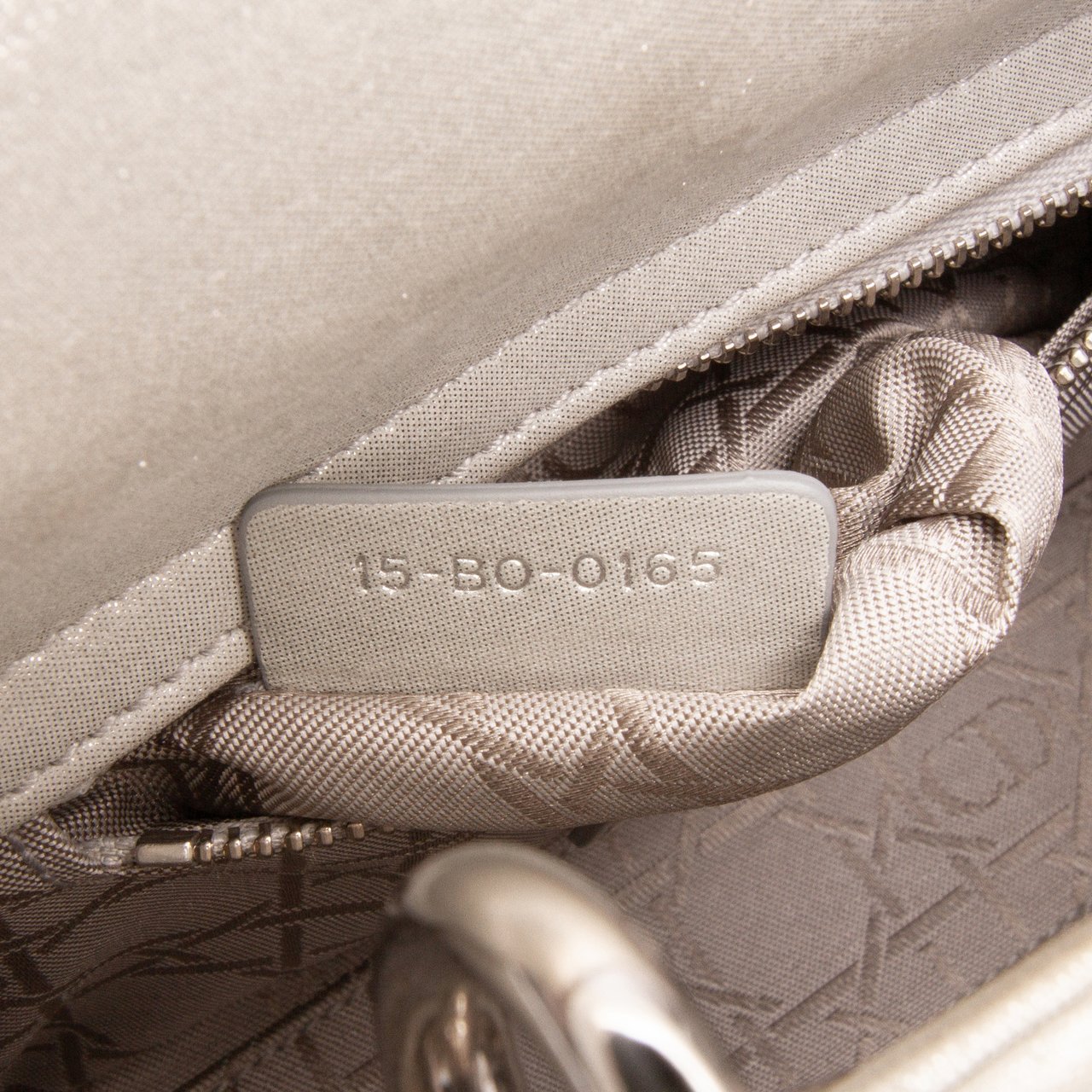 Dior Mini Iridescent Lambskin Cannage Lady Dior Zilver