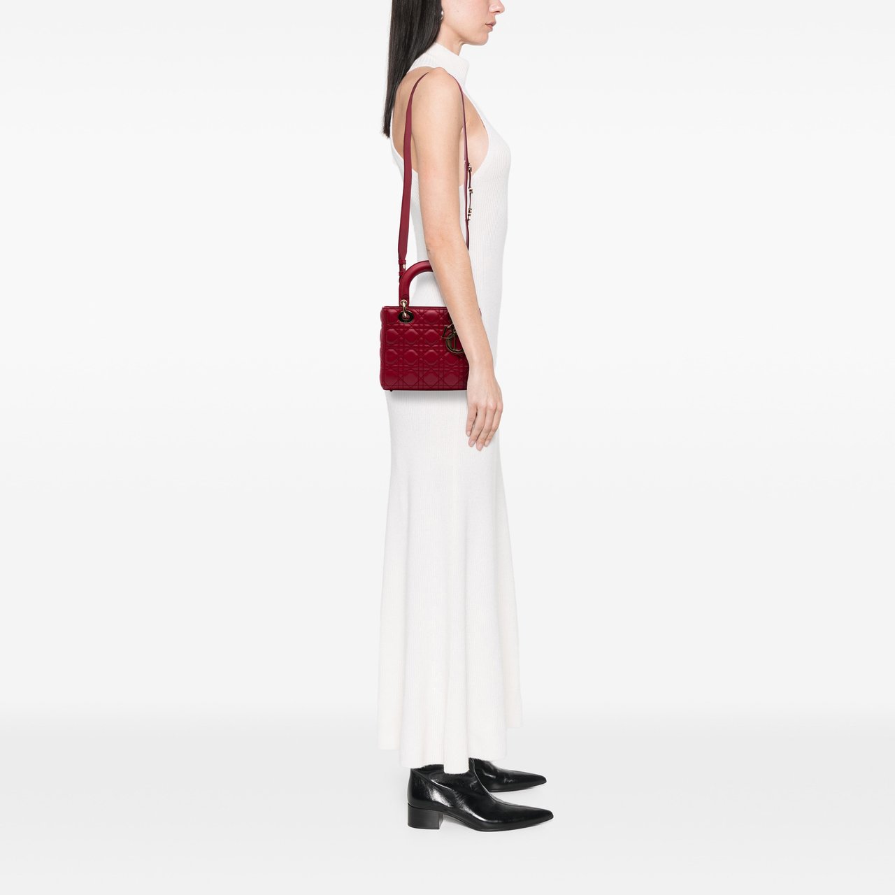 Dior Small Lambskin Cannage My ABCDior Lady Dior Rood