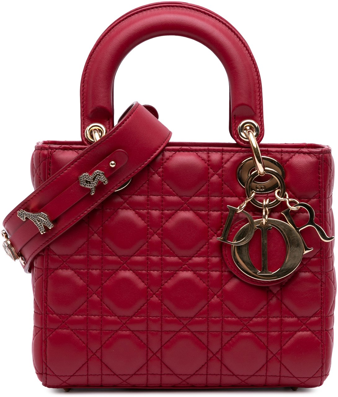Dior Small Lambskin Cannage My ABCDior Lady Dior Rood