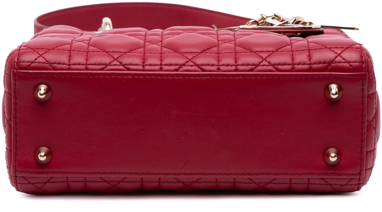Dior Small Lambskin Cannage My ABCDior Lady Dior Rood