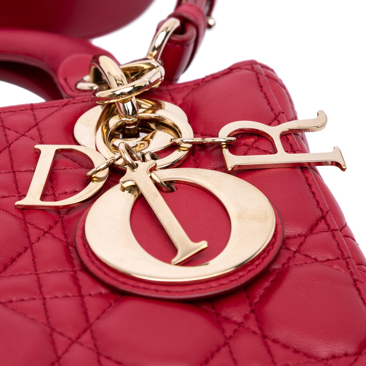 Dior Small Lambskin Cannage My ABCDior Lady Dior Rood