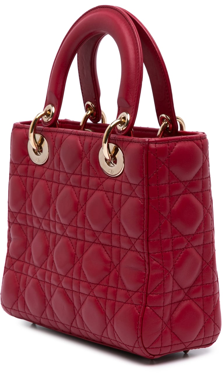 Dior Small Lambskin Cannage My ABCDior Lady Dior Rood