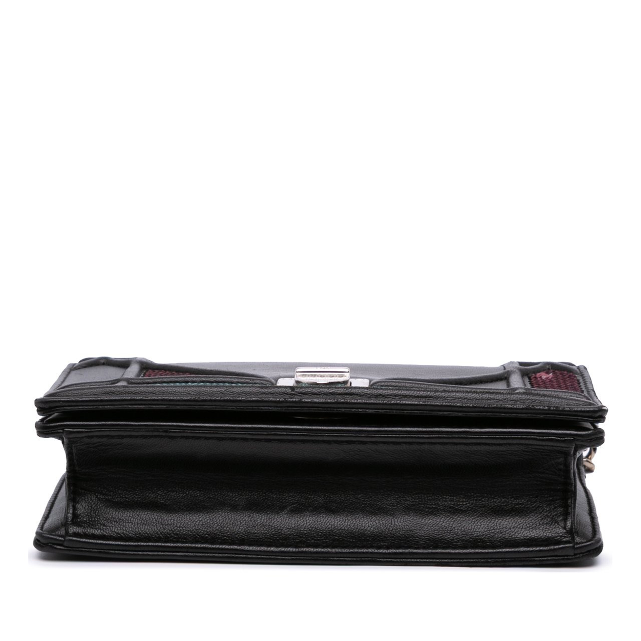 Dior Mini Lambskin Sequin Diorama Flap Zwart
