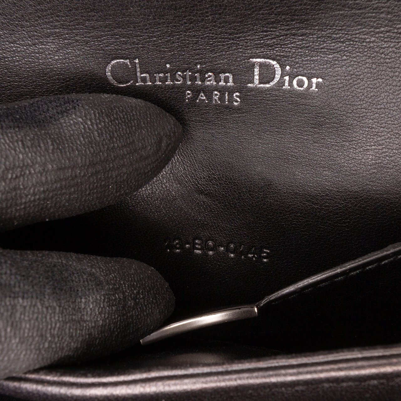 Dior Mini Lambskin Sequin Diorama Flap Zwart