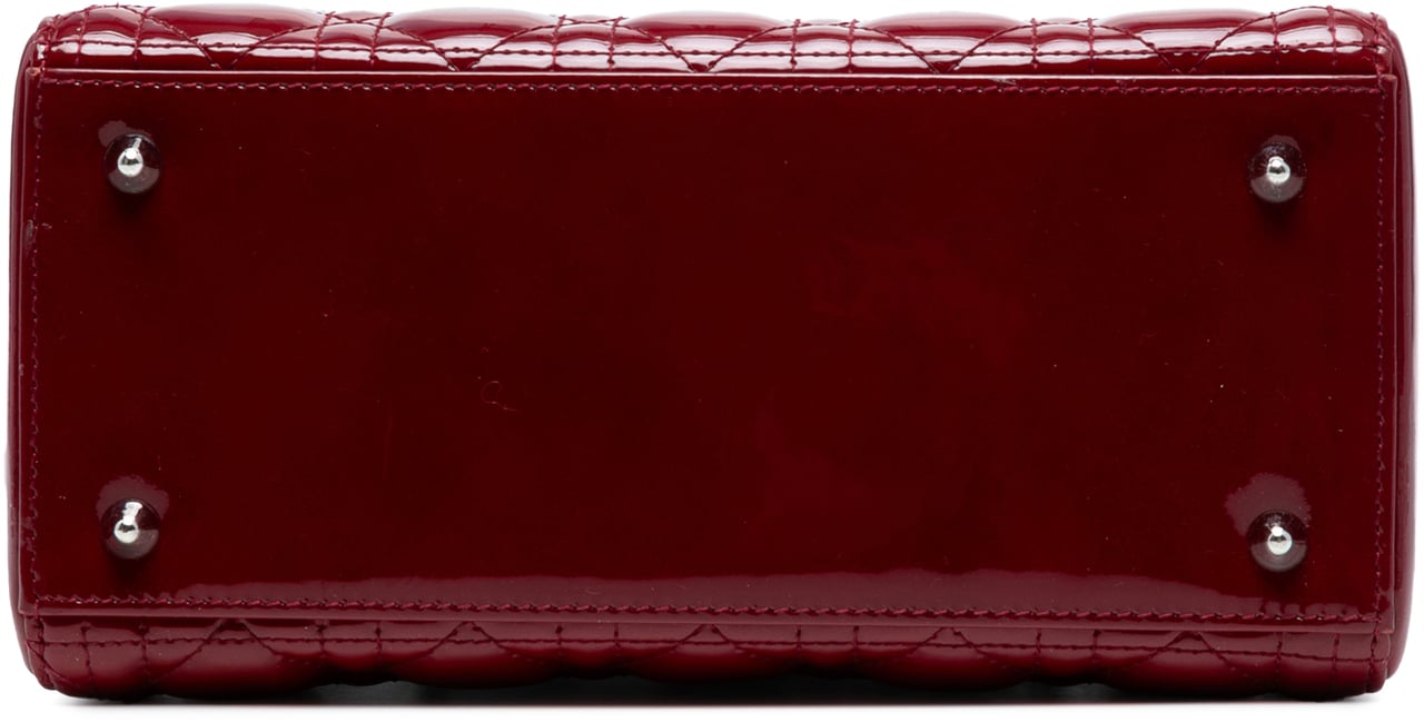 Dior Medium Patent Cannage Lady Dior Rood