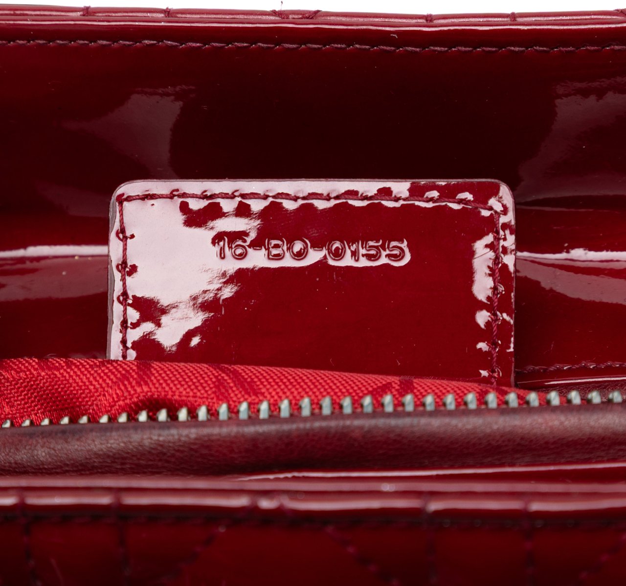 Dior Medium Patent Cannage Lady Dior Rood