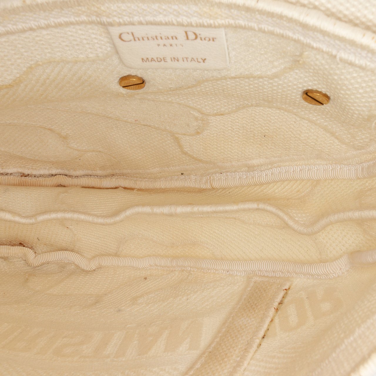 Dior Mini Canvas Embroidered Camouflage Saddle Bag Wit