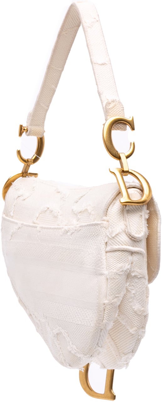 Dior Mini Canvas Embroidered Camouflage Saddle Bag Wit