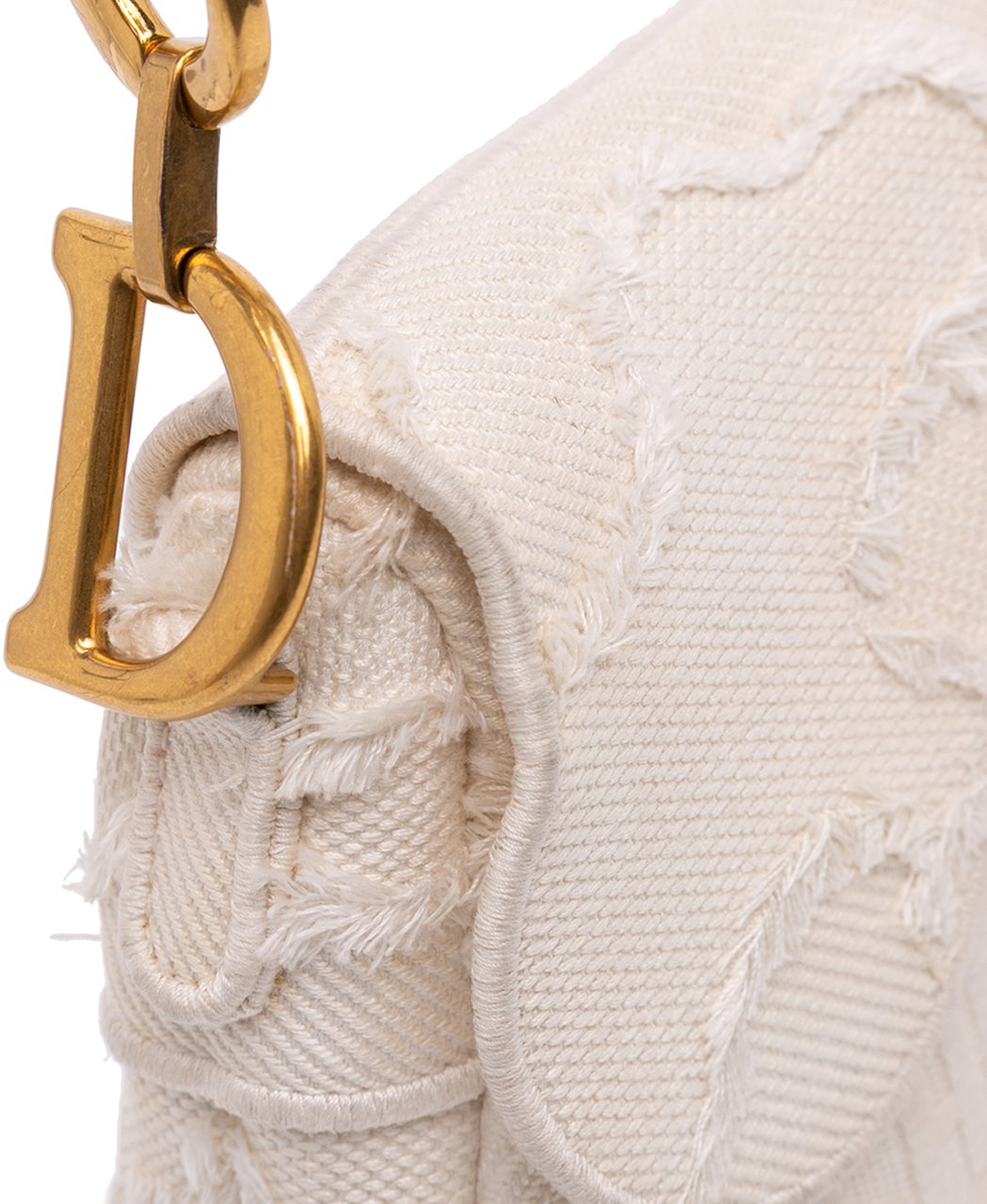 Dior Mini Canvas Embroidered Camouflage Saddle Bag Wit