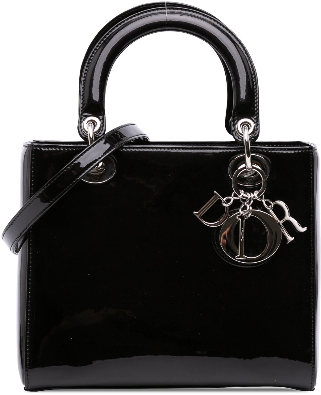 Dior Medium Patent Lady Dior Zwart