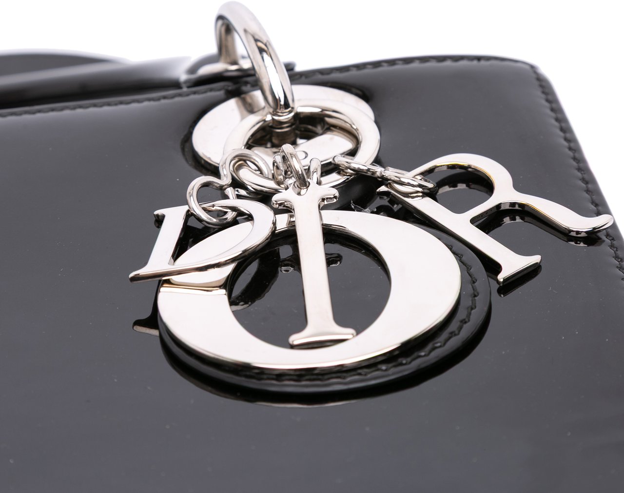 Dior Medium Patent Lady Dior Zwart