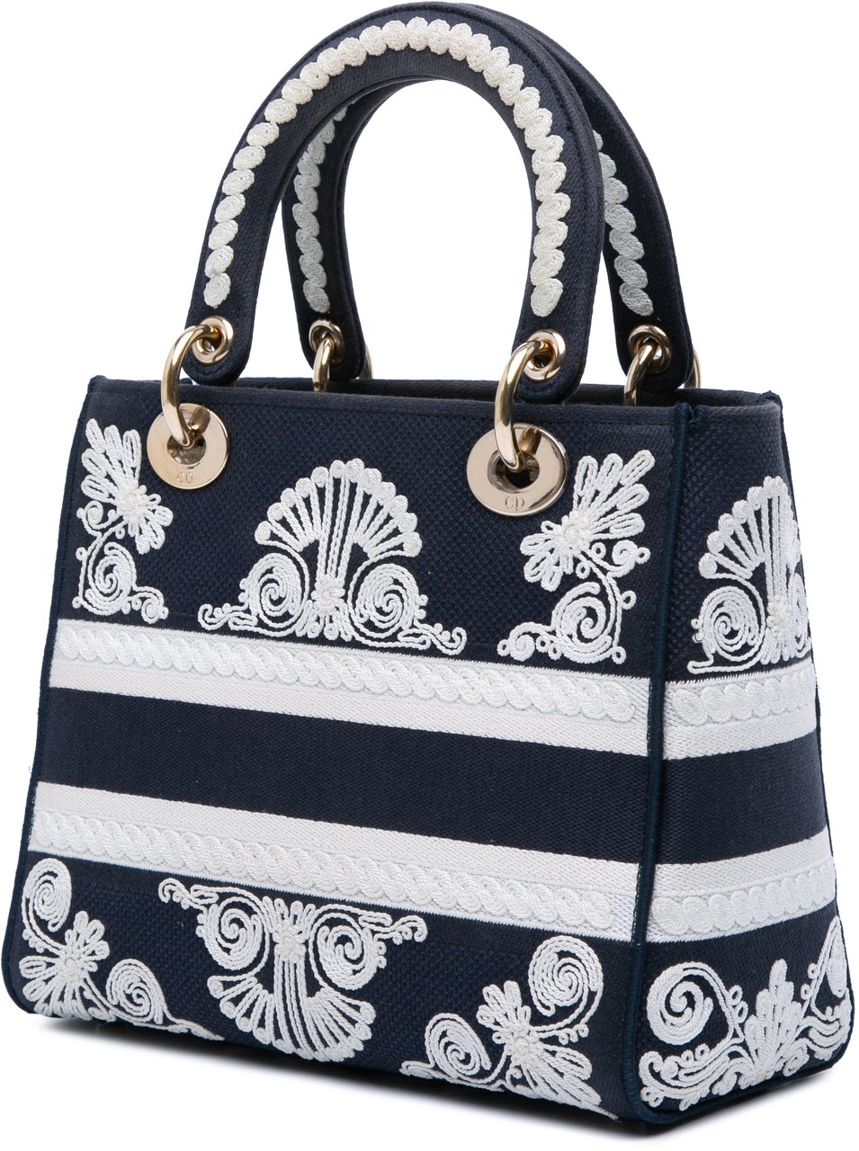 Dior Medium Embroidered Canvas Cornely Lady D Lite Blauw