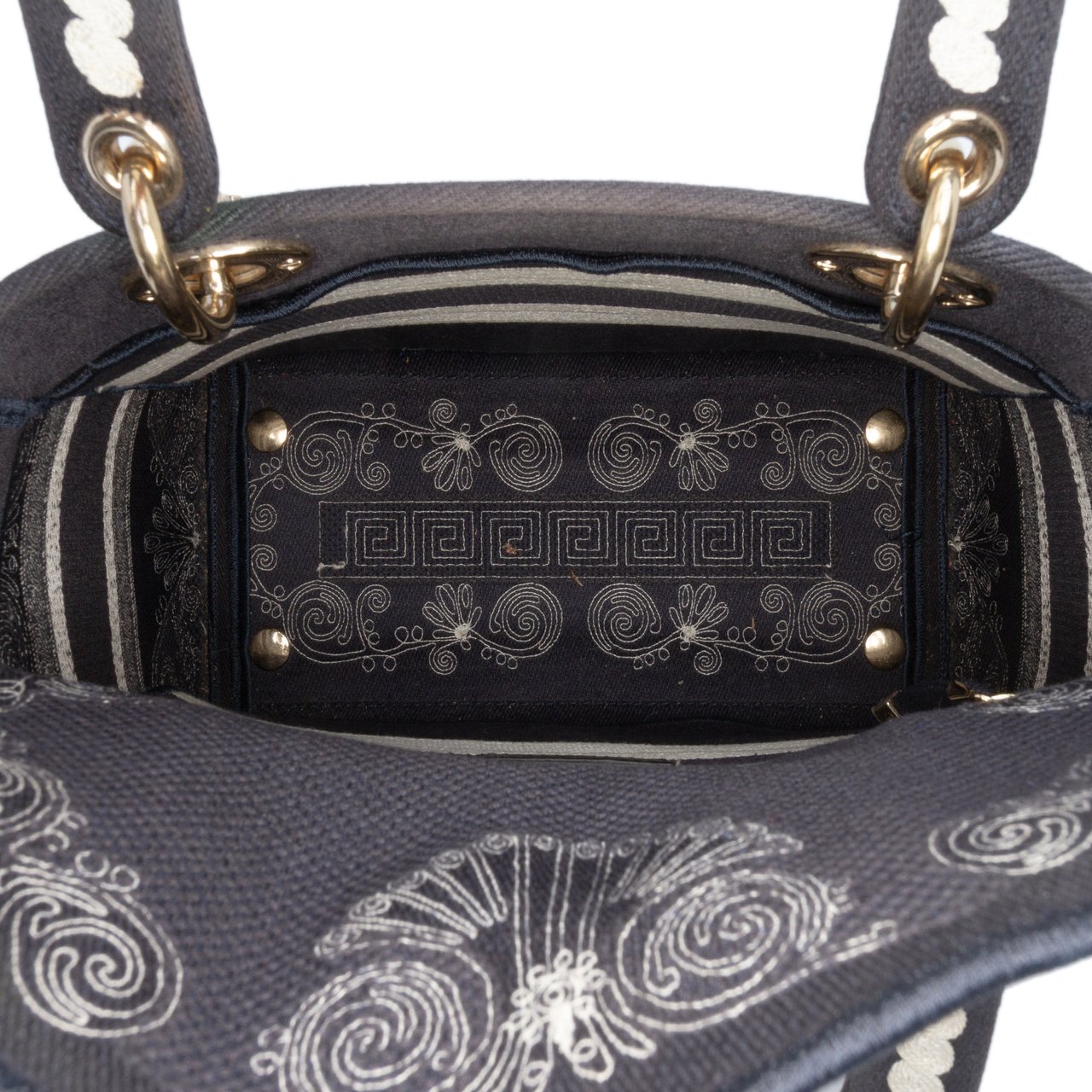 Dior Medium Embroidered Canvas Cornely Lady D Lite Blauw