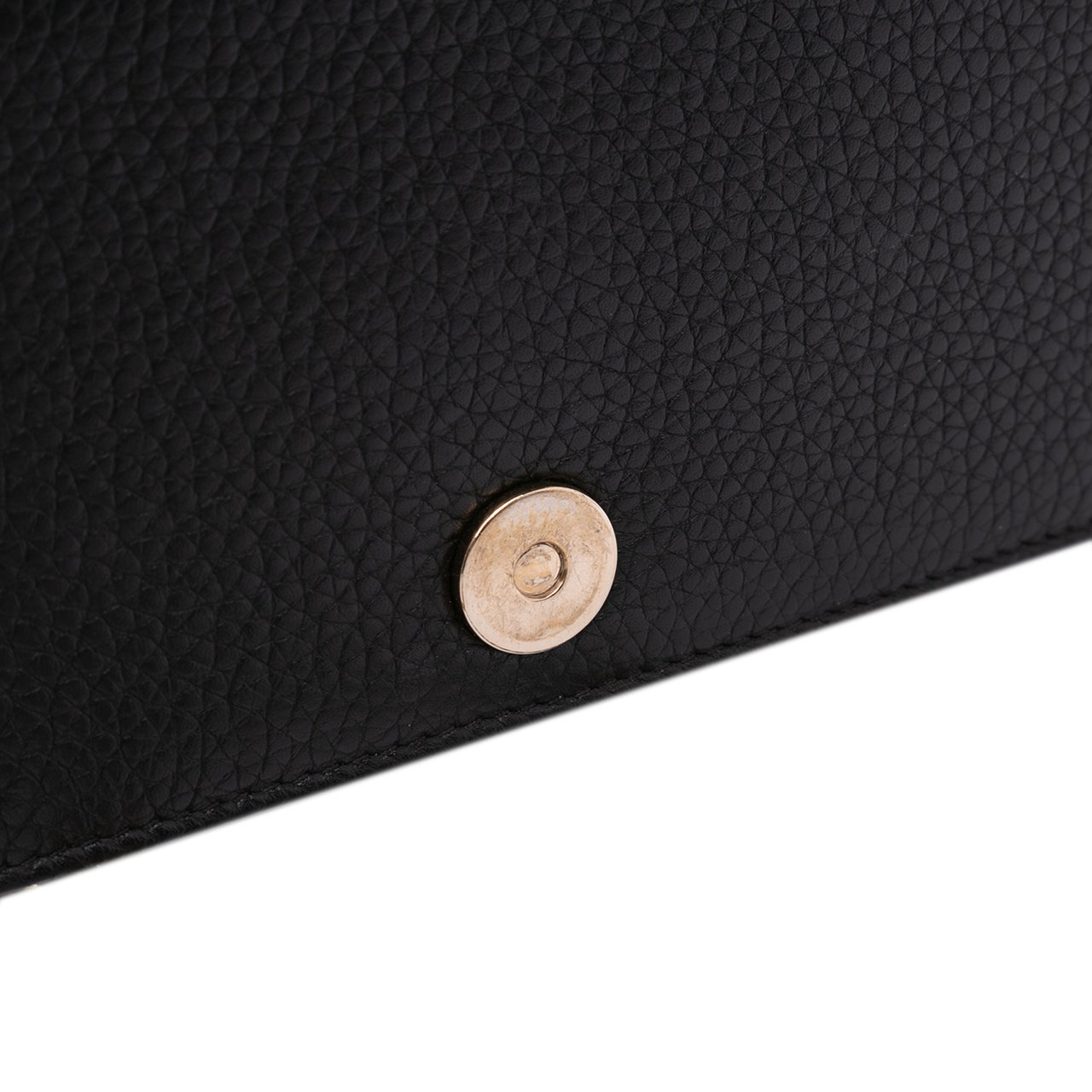 Dior Grained Calfskin Diorama Wallet on Chain Zwart