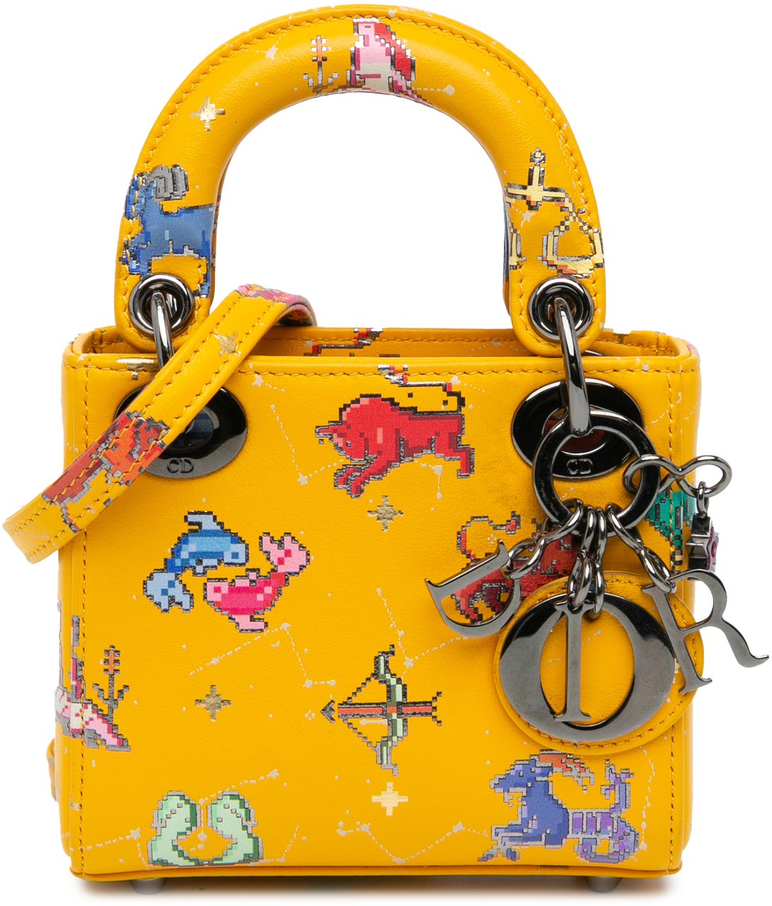 Dior Micro Calfskin Pixel Zodiac Lady Dior Geel