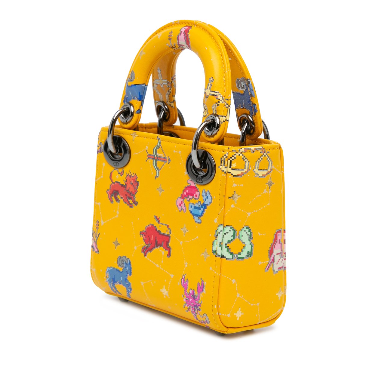 Dior Micro Calfskin Pixel Zodiac Lady Dior Geel