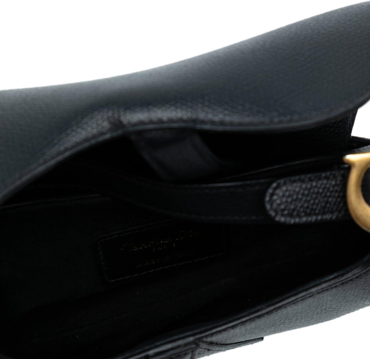 Dior Mini Grained Calfskin Saddle Bag Zwart