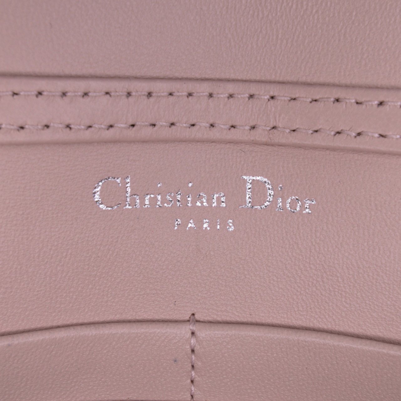 Dior Metallic Ceramic Effect Deerskin Diorama Wallet on Chain Goud