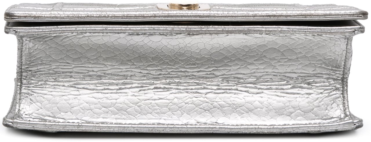 Dior Medium Metallic Ceramic Effect Deerskin Diorama Flap Zilver