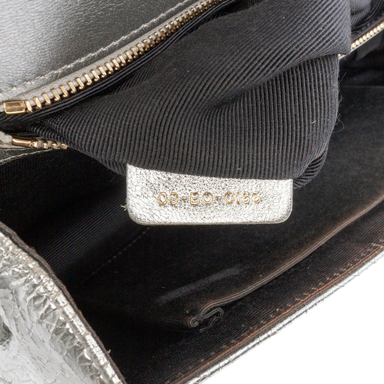 Dior Medium Metallic Ceramic Effect Deerskin Diorama Flap Zilver