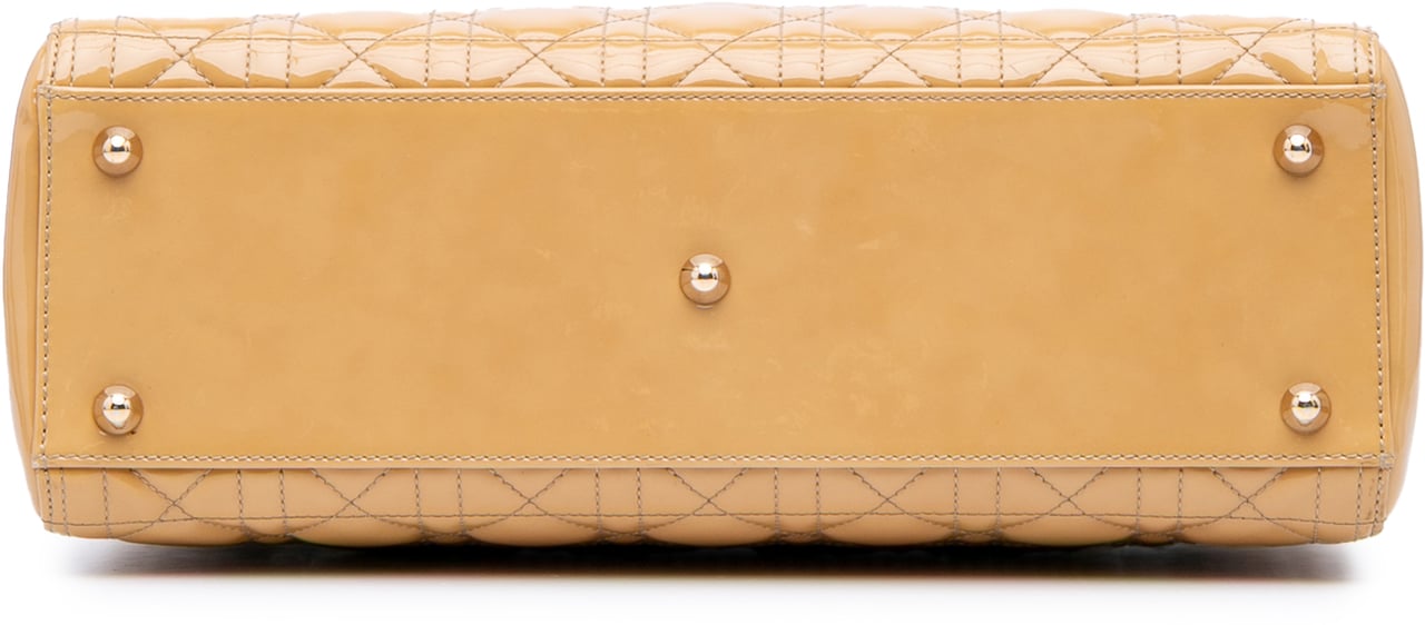 Dior Large Patent Cannage Lady Dior Bruin
