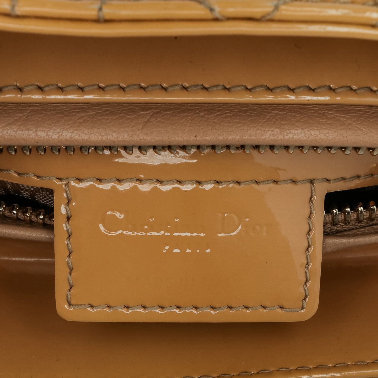 Dior Large Patent Cannage Lady Dior Bruin