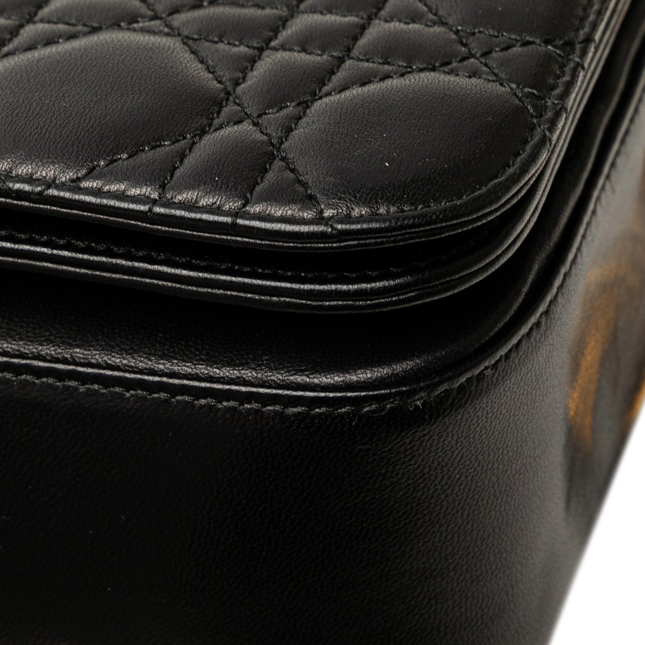 Dior Lambskin Cannage Shoulder Bag Zwart