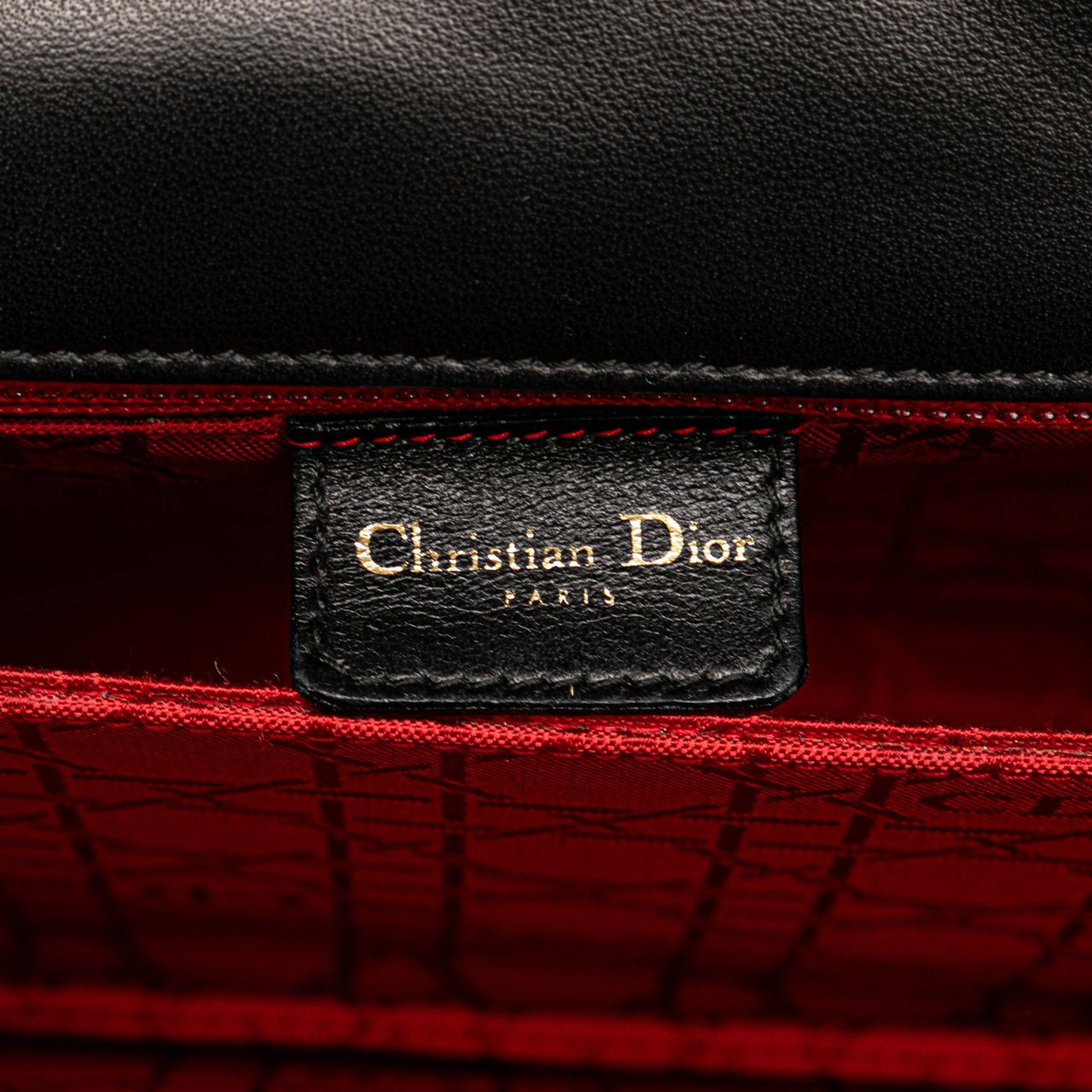 Dior Lambskin Cannage Shoulder Bag Zwart