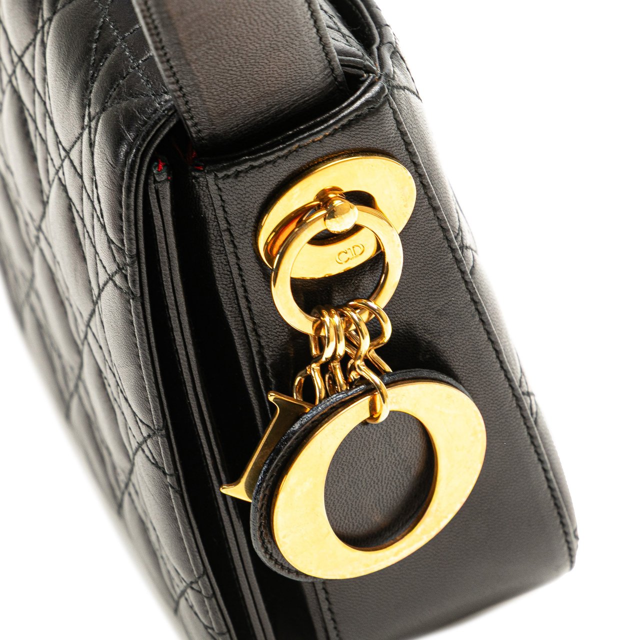 Dior Lambskin Cannage Shoulder Bag Zwart