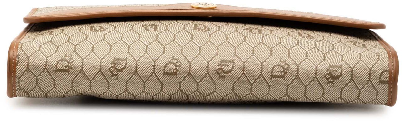 Dior Honeycomb Coated Canvas Chain Shoulder Bag Bruin