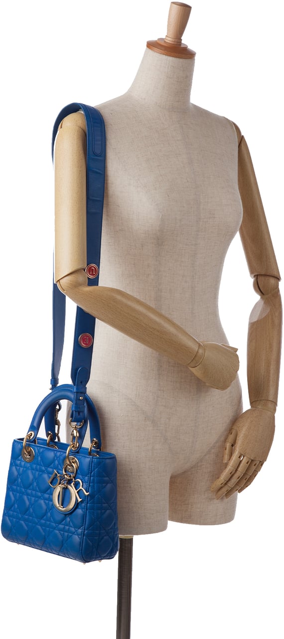 Dior Small Lambskin Cannage My ABC Lady Dior Blauw