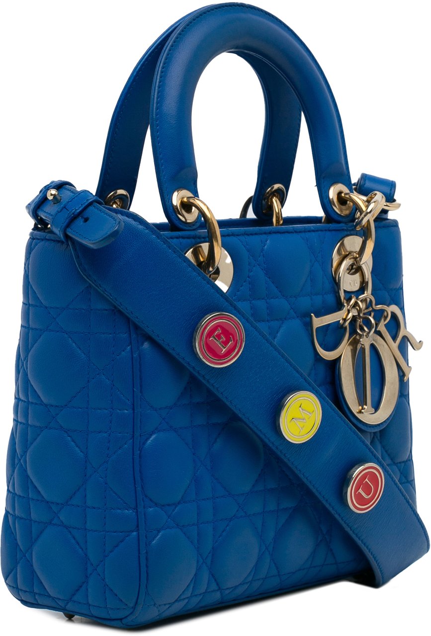 Dior Small Lambskin Cannage My ABC Lady Dior Blauw
