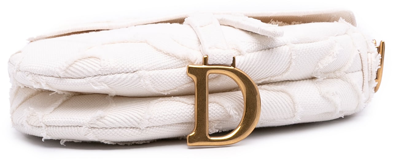 Dior Mini Canvas Embroidered Camouflage Saddle Bag Wit