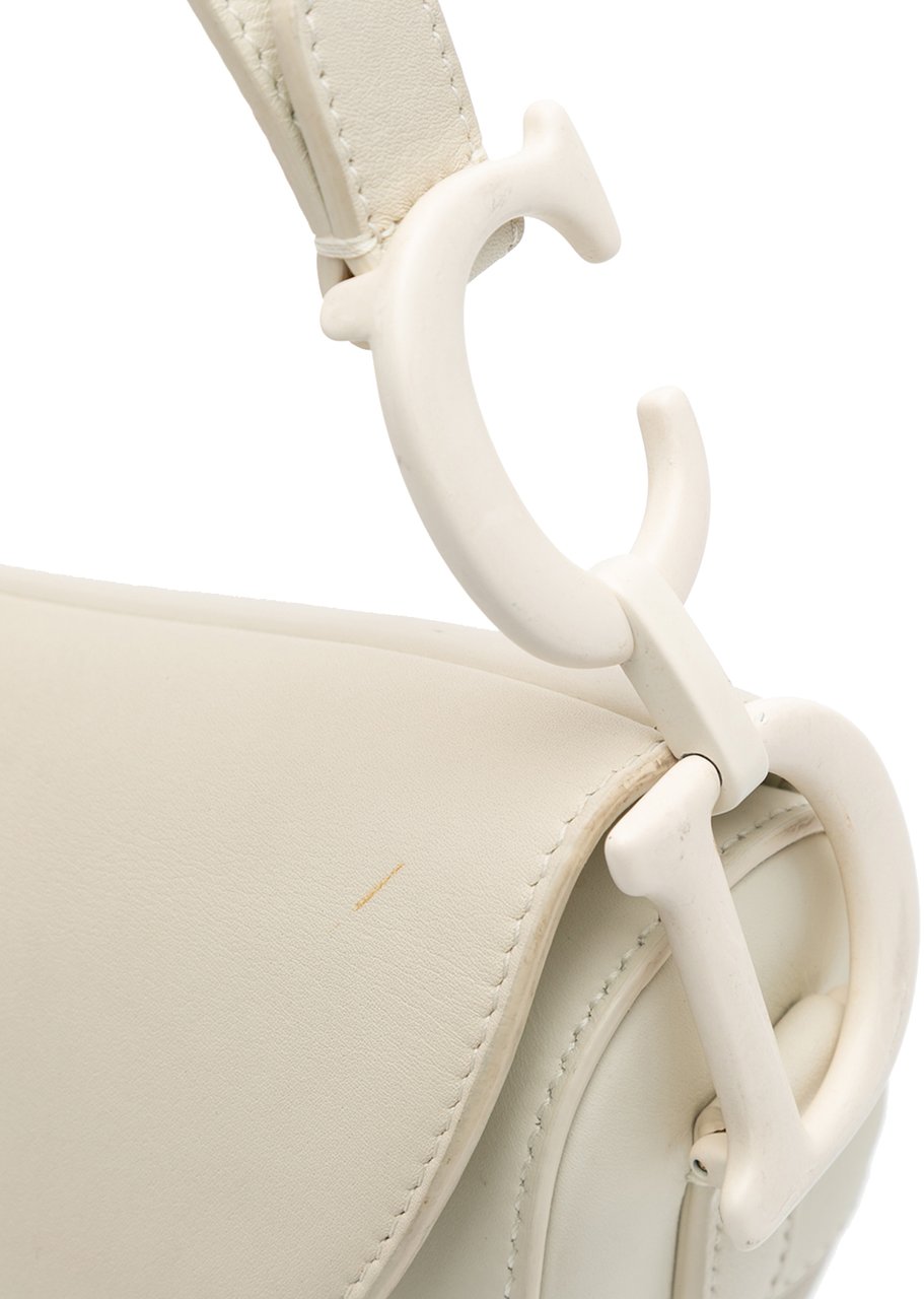 Dior Ultra Matte Calfskin Saddle Bag Wit