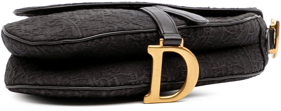 Dior Oblique Canvas Saddle Bag Zwart