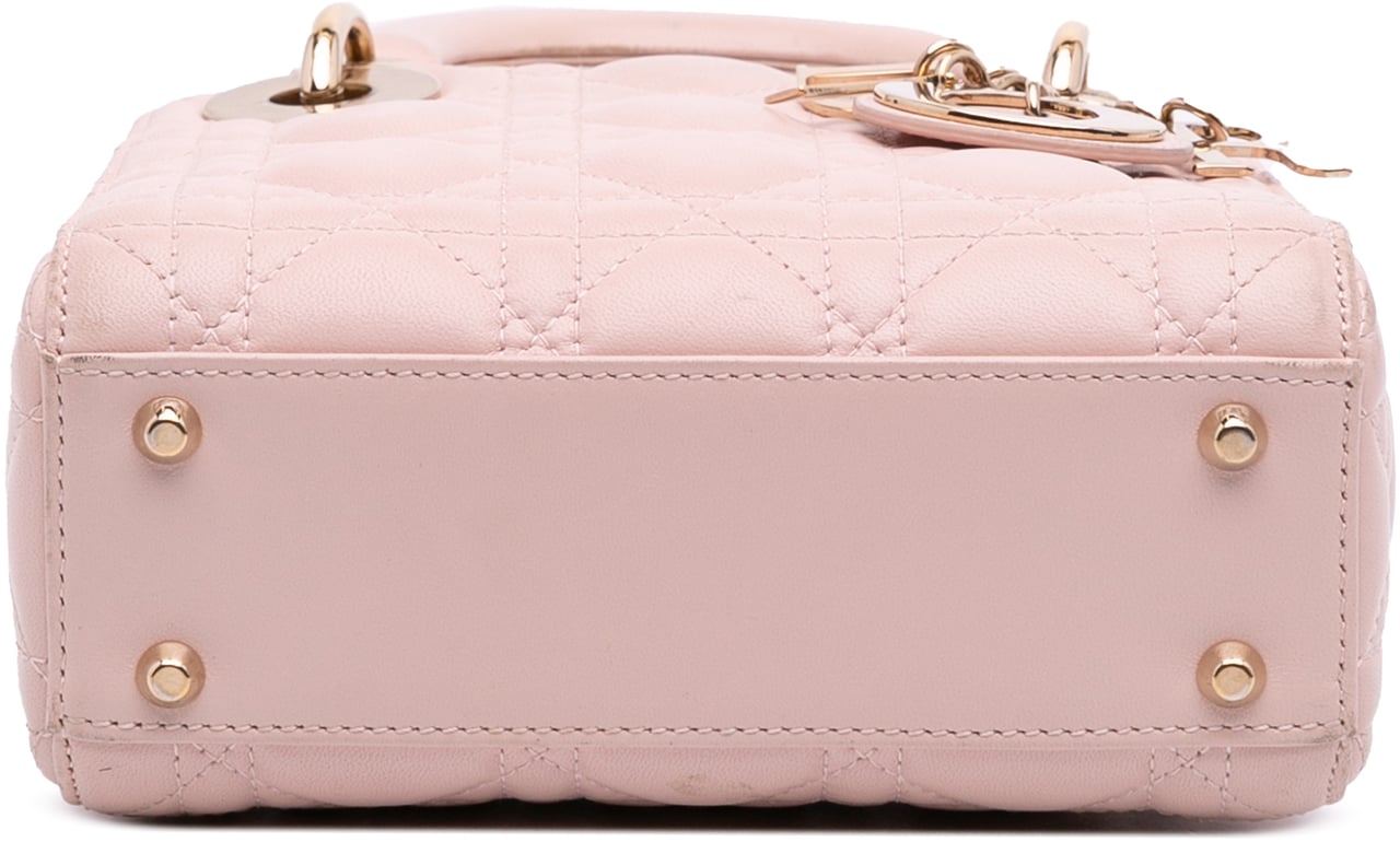 Dior Mini Lambskin Cannage Lady Dior Bruin