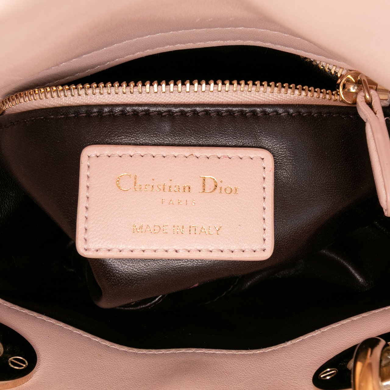 Dior Mini Lambskin Cannage Lady Dior Bruin