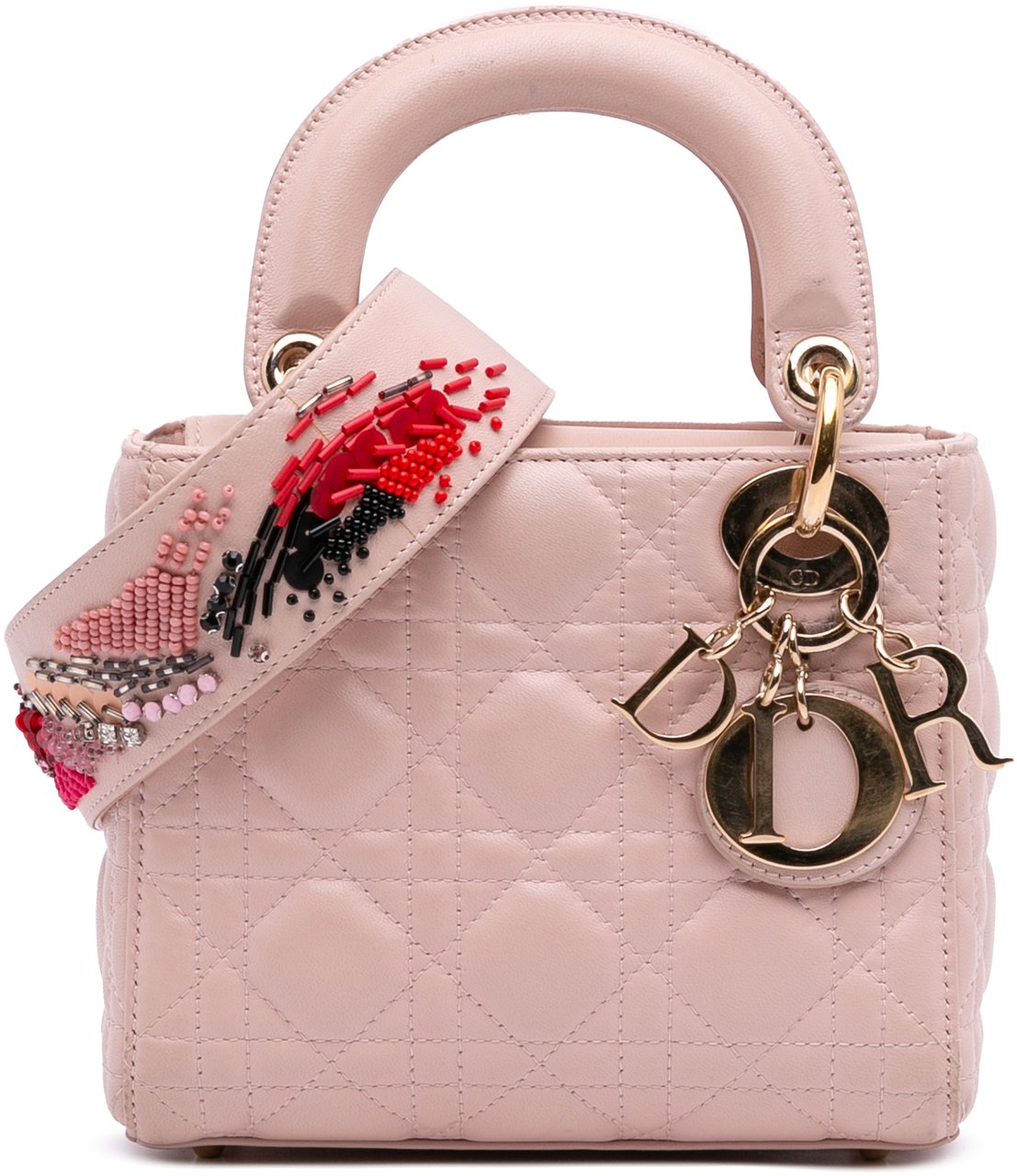 Dior Mini Lambskin Cannage Lady Dior Bruin