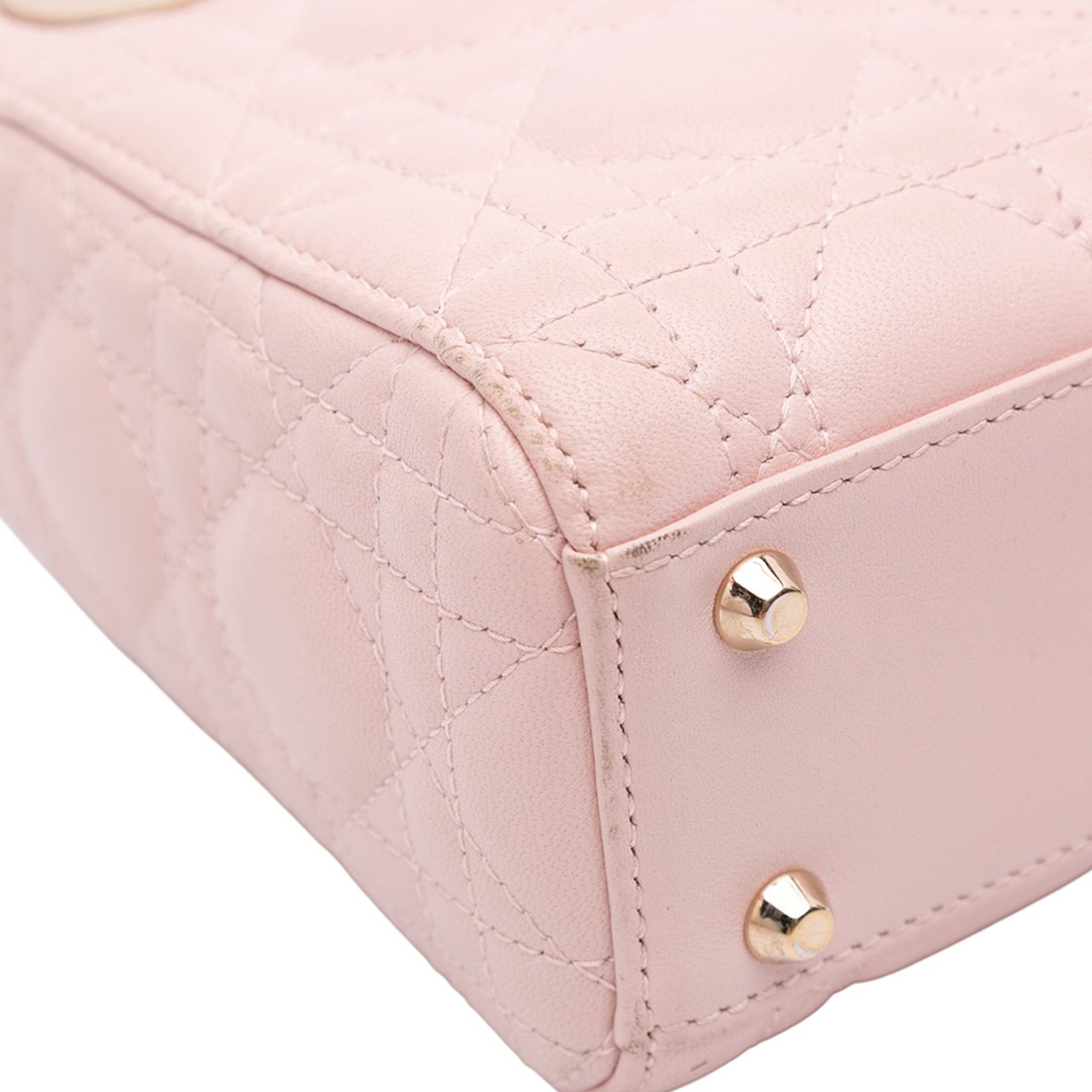 Dior Mini Lambskin Cannage Lady Dior Bruin